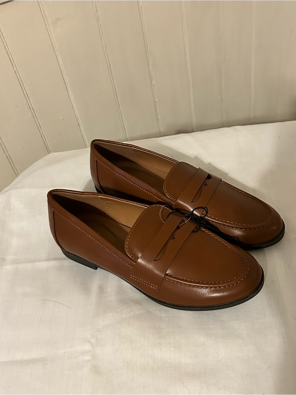 Kensie Gitty Penny Loafers Cognac Brown Size 8 M Brand New!